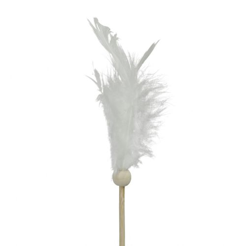 Feder auf Stab weiss 20cm 9cm