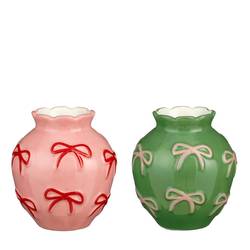 Keramik Vase Schleife mix D13cm H14cm
