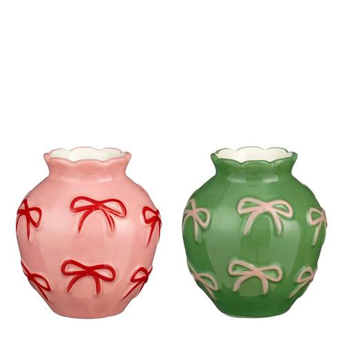 Keramik Vase Schleife mix D13cm H14cm