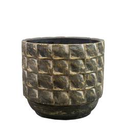 Keramik Übertopf Jim grau D19cm H16cm 