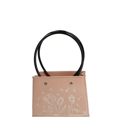 Zink Tasche Blume rosa 14x07x11cm