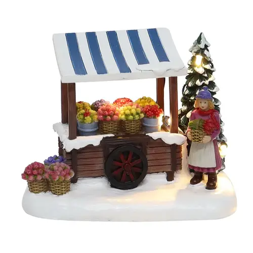 Blumenladen im Retro-Stil mit LED 11x09x14cm