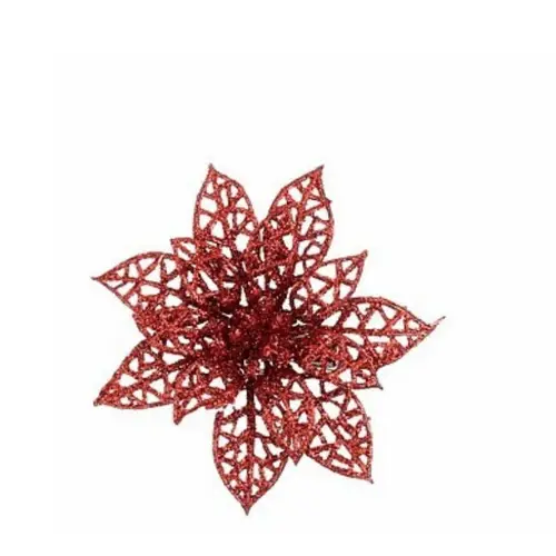 Deko Clip Poinsettia rot 08cm x6
