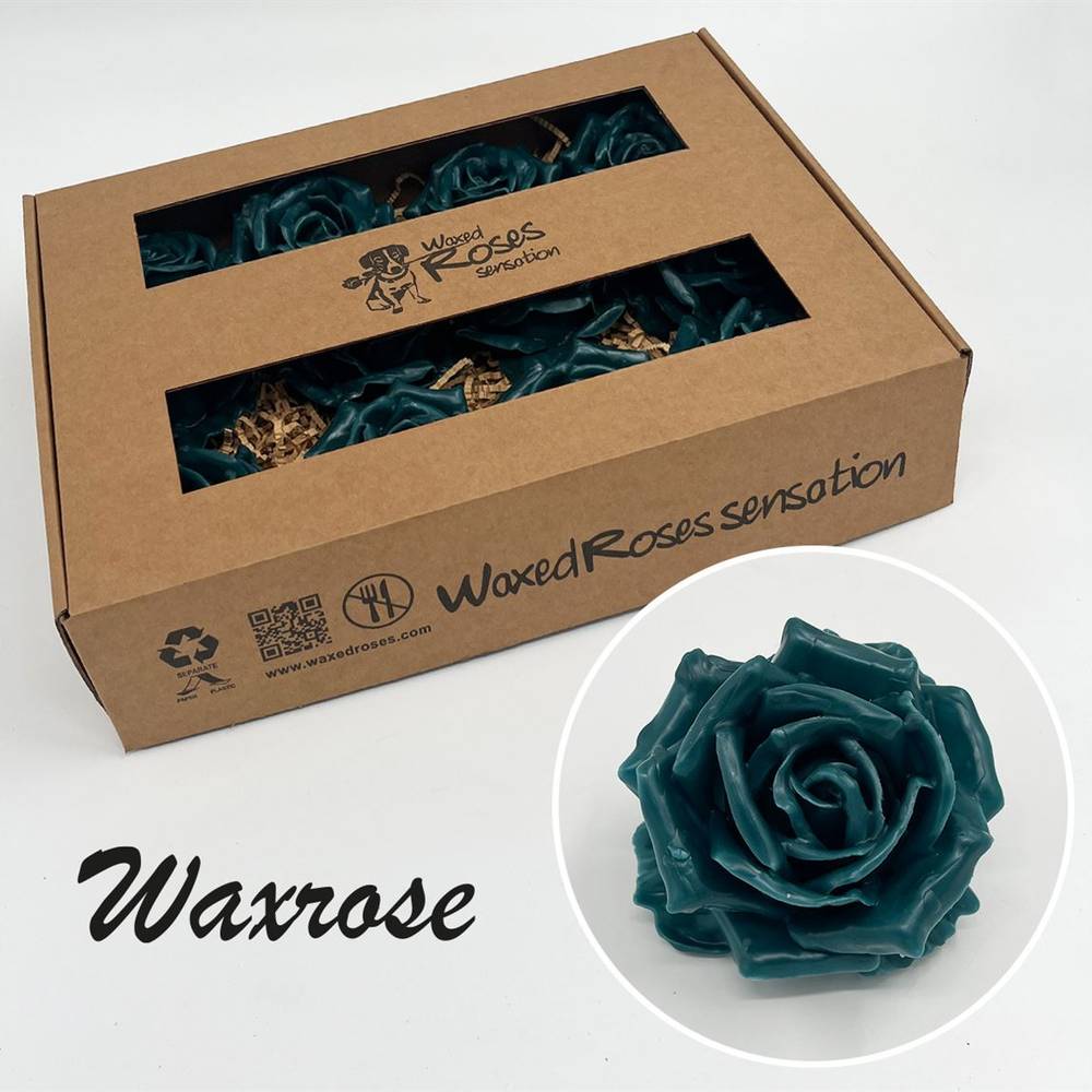 Seiden Wachs Rose dunkel grün