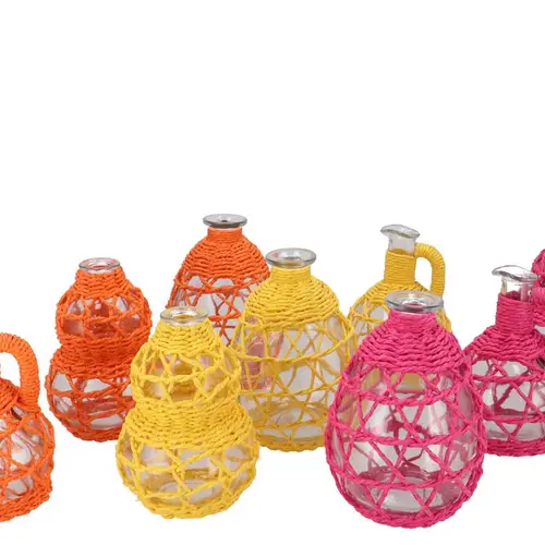 Glas Ginny Flasche und Kanne orange mix 10x15cm