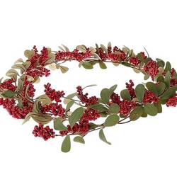 Girlande Eukalyptus-Beere rot L180cm