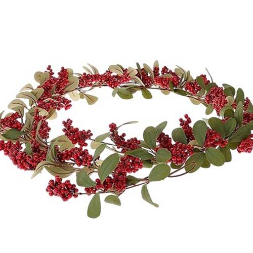 Girlande Eukalyptus-Beere rot L180cm