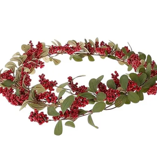Girlande Eukalyptus-Beere rot L180cm