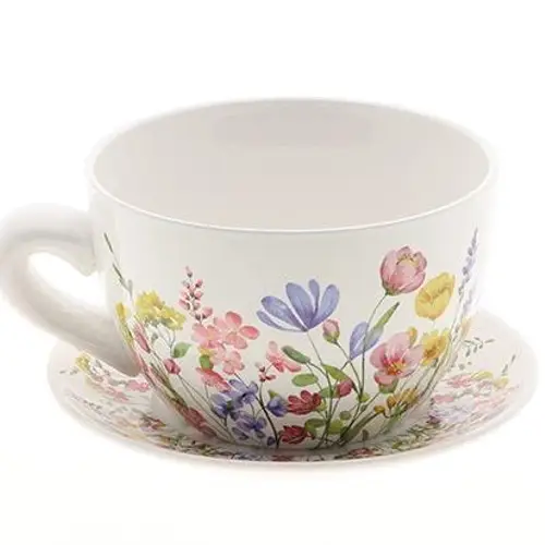 Tasse/Untertasse bunt D23cm H12cm