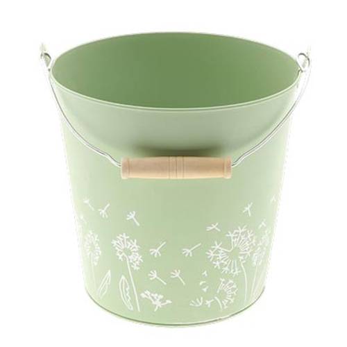 Zink Eimer Blume grün D20cm H19cm