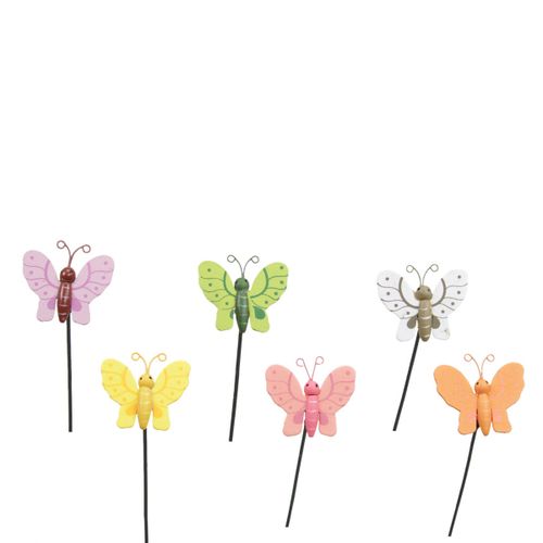 Schmetterling auf Stab mix 6/S L20cm 4.5cm