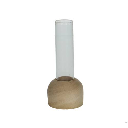 Glas Rohr auf Fuss D02cm H10cm