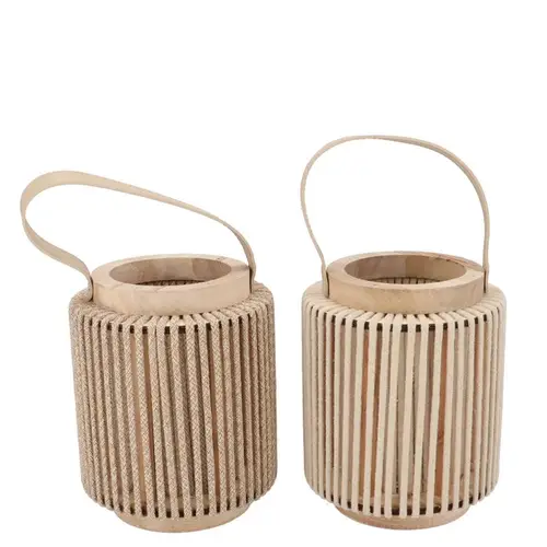 Laterne Cruz Rund mix creme 11x14x17cm