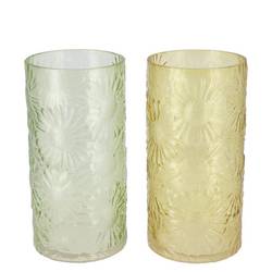 Glas Vase Zylinder Lily mix grün D10cm H20cm