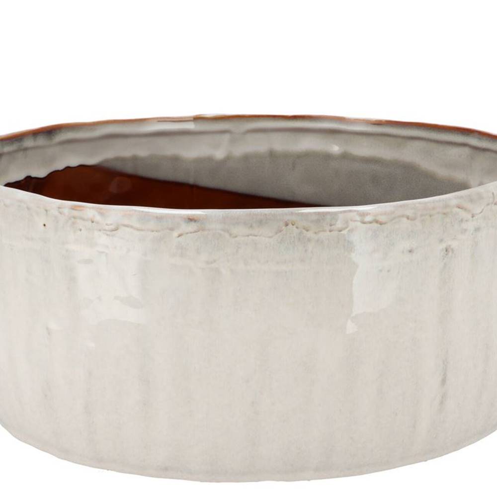 Keramik Schale Iron Stone weiss 36x36x15cm