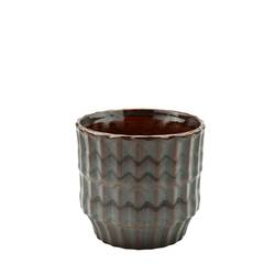 Keramik Übertopf Tiempre dunkel grün D13.5cm H12.5cm