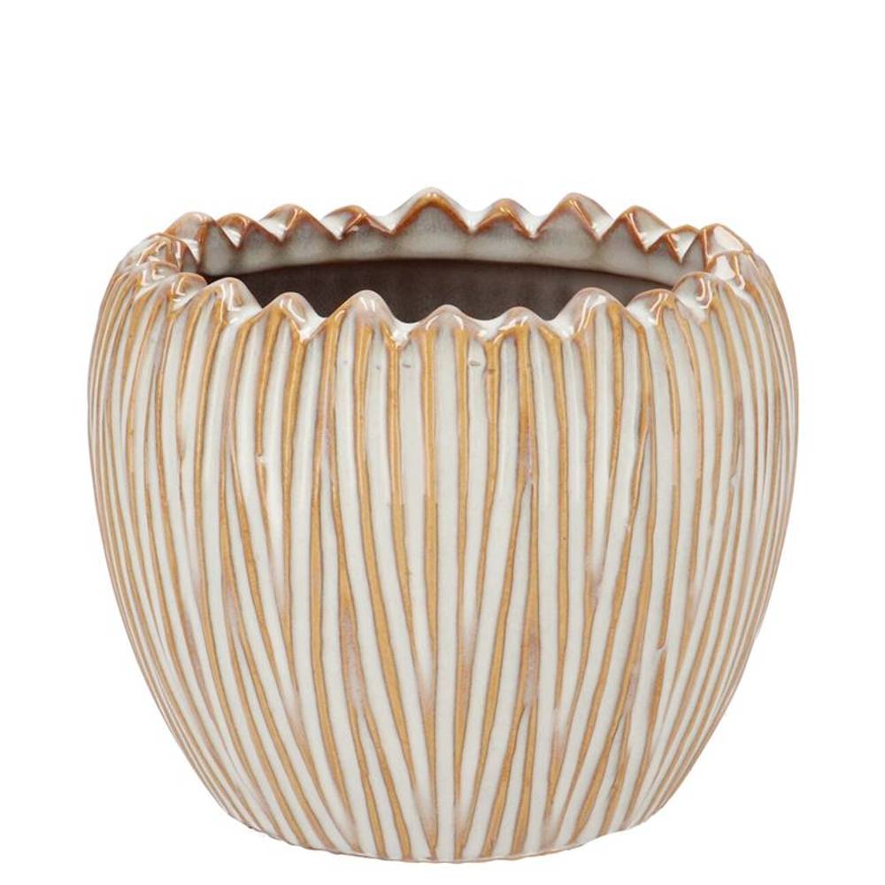 Keramik Übertopf Ella Rund creme 12x12x10cm