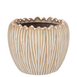 Keramik Übertopf Ella Rund creme 12x12x10cm