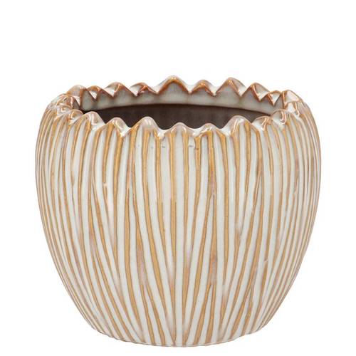 Keramik Übertopf Ella Rund creme 12x12x10cm