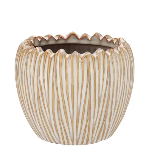 Keramik Übertopf Ella Rund creme 12x12x10cm