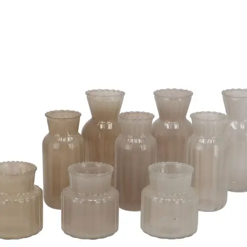 Glas Vase Jazz Cozy Sand mix creme D07cm H14cm