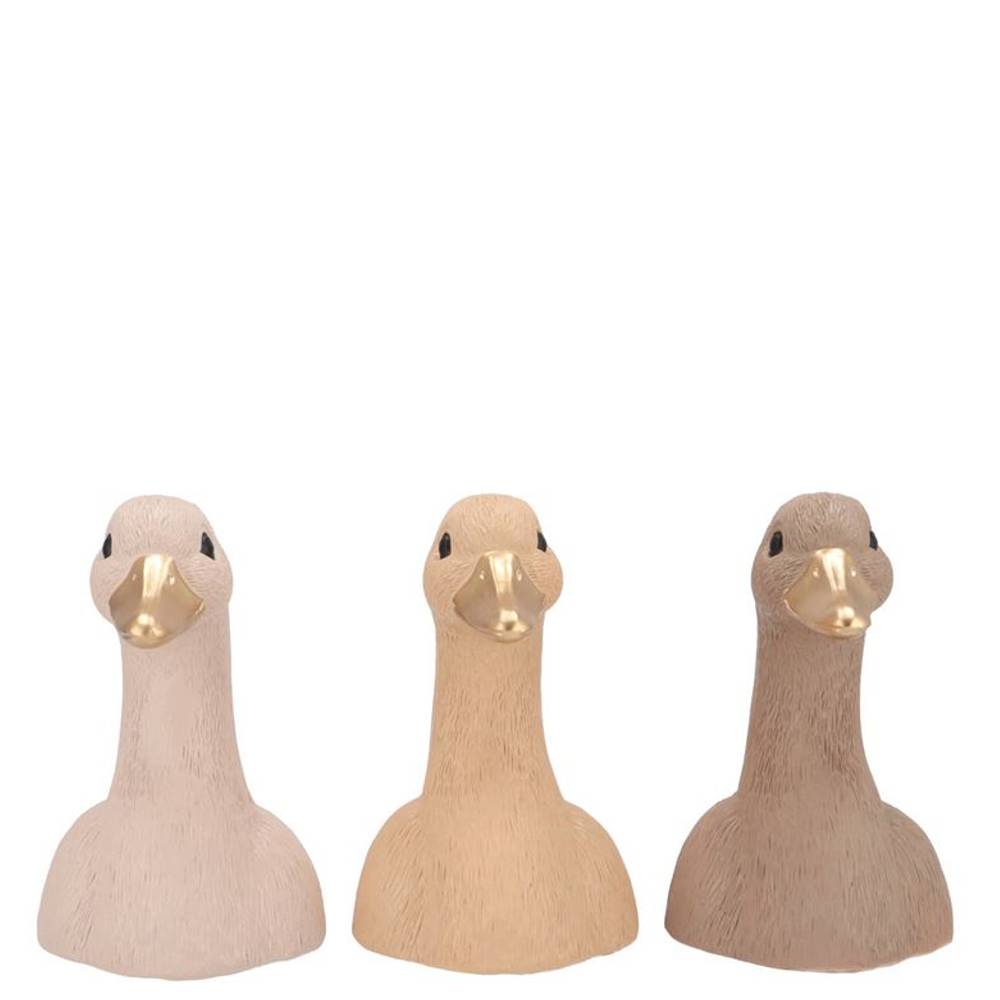 Ente Kopf mix braun 09x10x14cm