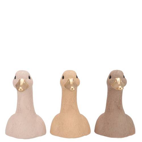 Ente Kopf mix braun 09x10x14cm