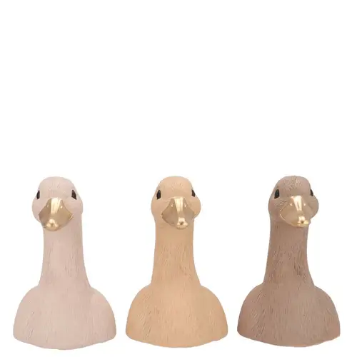 Ente Kopf mix braun 09x10x14cm