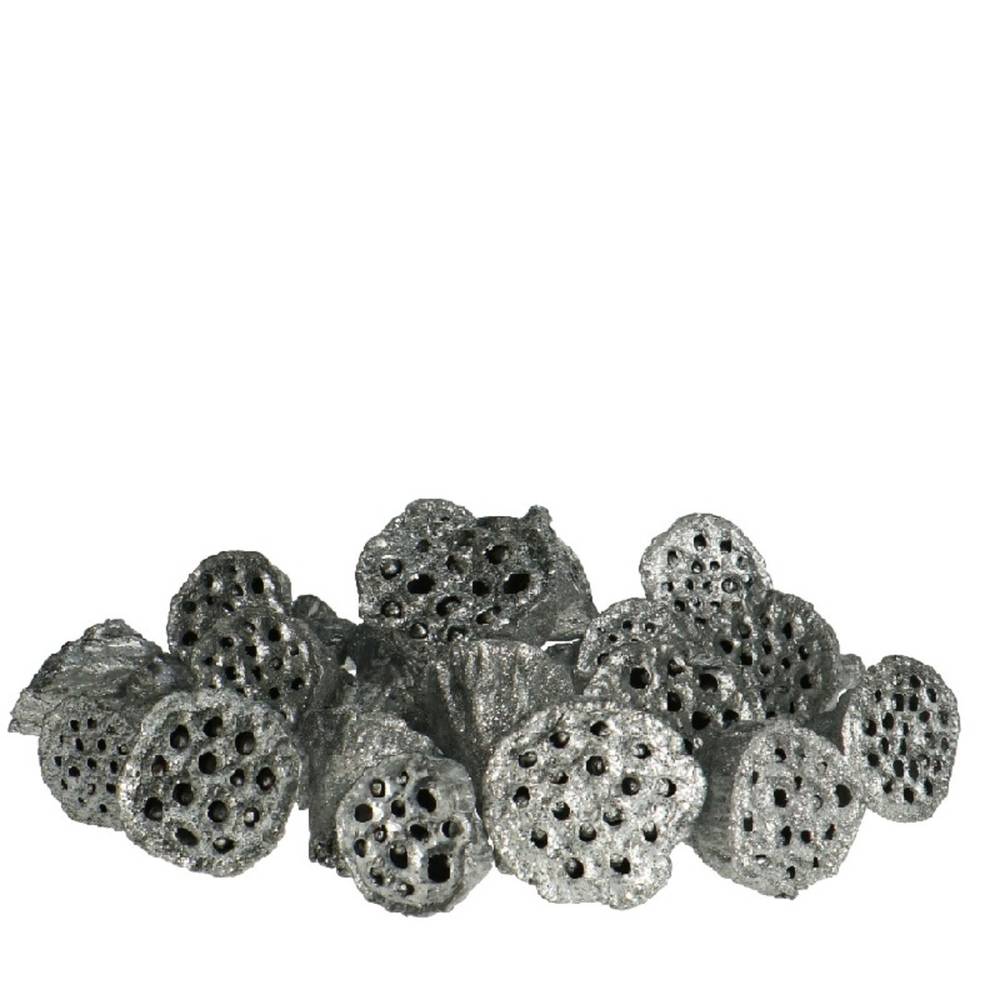 Deko Lotus Glitzer silber mini x200
