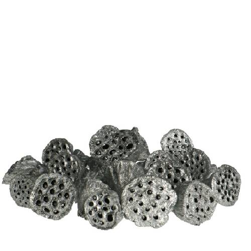 Deko Lotus Glitzer silber mini x200