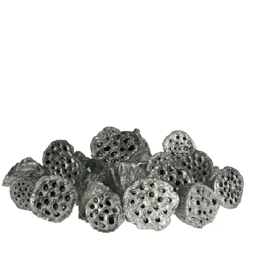 Deko Lotus Glitzer silber mini x200