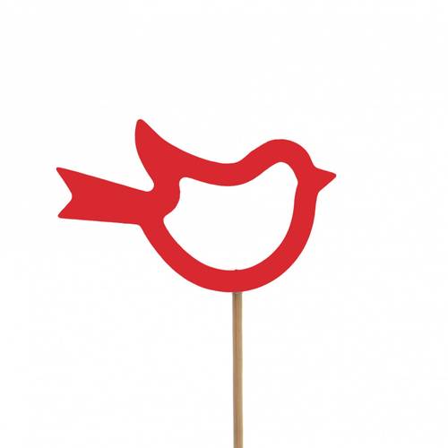 Vogel Nayeli auf Stab rot L50cm D08cm