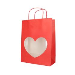 Tasche Herz Fenster rot 22x29cm