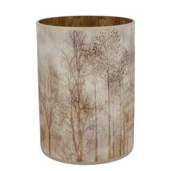Glas Teelicht Ruby Forest braun 18x24cm
