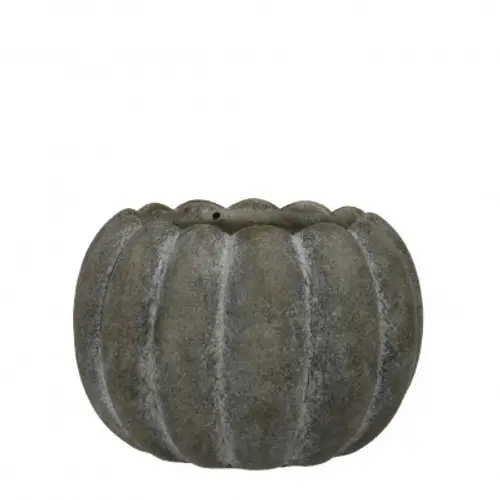 Keramik Schale Kürbis grau D17.5cm H10.5cm