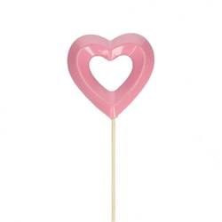 Herz offen auf Stab rosa L50cm D08cm