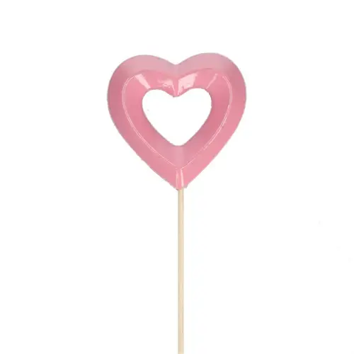 Herz offen auf Stab rosa L50cm D08cm