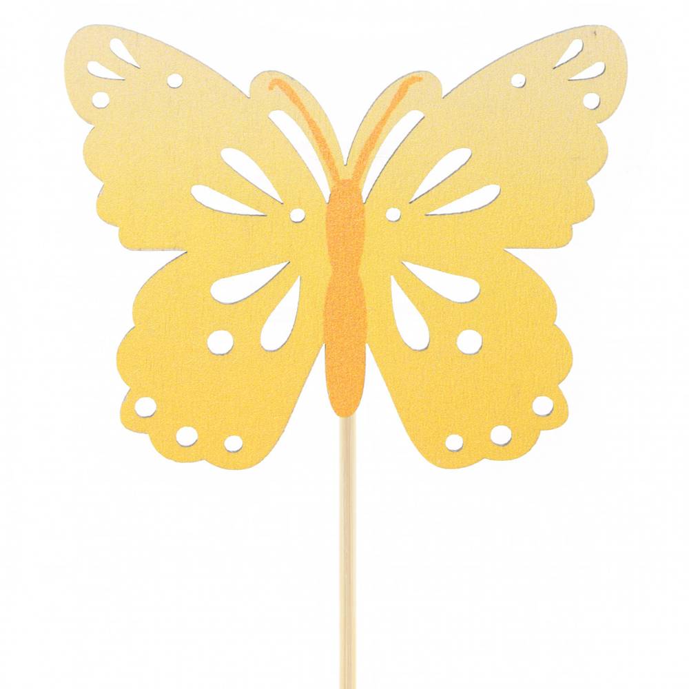Schmetterling Zazou auf Stab gelb D08cm L50cm