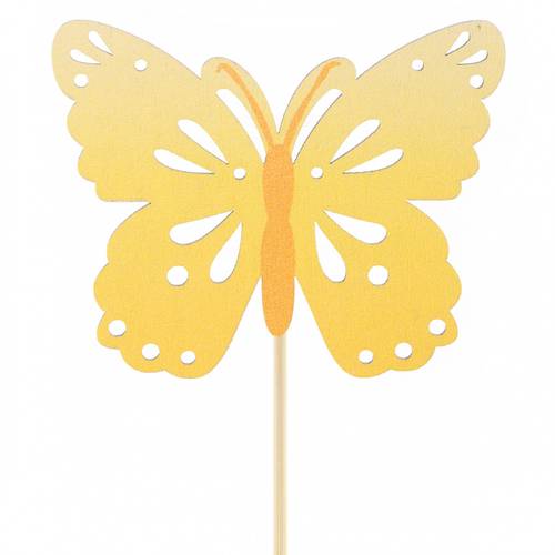 Schmetterling Zazou auf Stab gelb D08cm L50cm