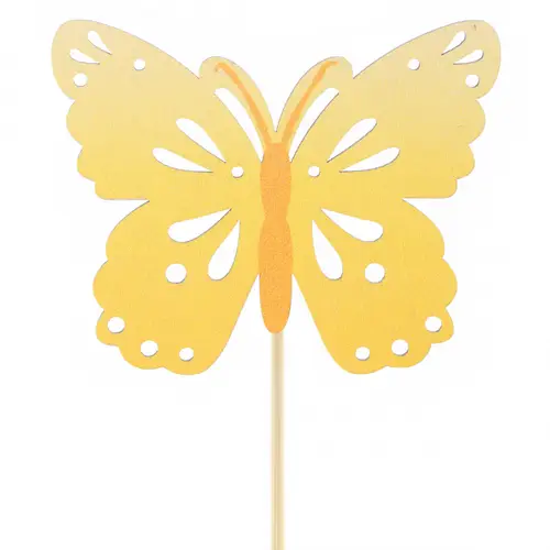 Schmetterling Zazou auf Stab gelb D08cm L50cm