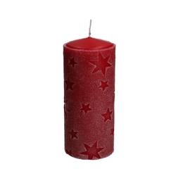 Kerze Stumpf Safe Stern rot D06.5cm H15cm 