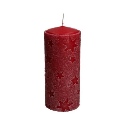 Kerze Stumpf Safe Stern rot D06.5cm H15cm 