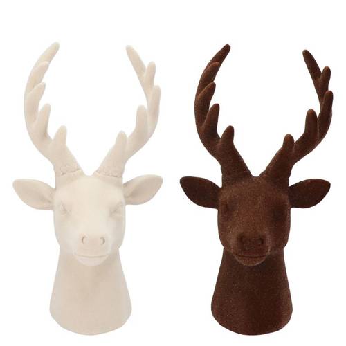 Hirsch Flock mix braun/creme 13x13x23cm