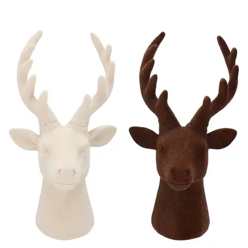 Hirsch Flock mix braun/creme 13x13x23cm