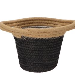 Korb Henkel Tripoli schwrz/natur D15cm H14cm