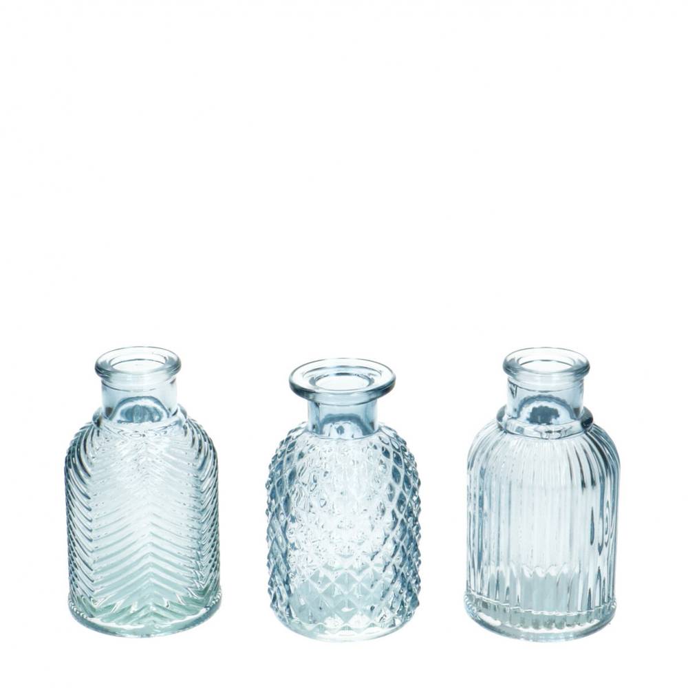 Glas Flasche Elske mix blau D02/06cm H09.5cm