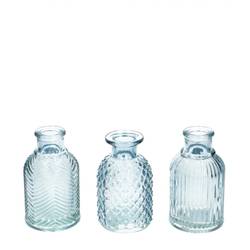 Glas Flasche Elske mix blau D02/06cm H09.5cm