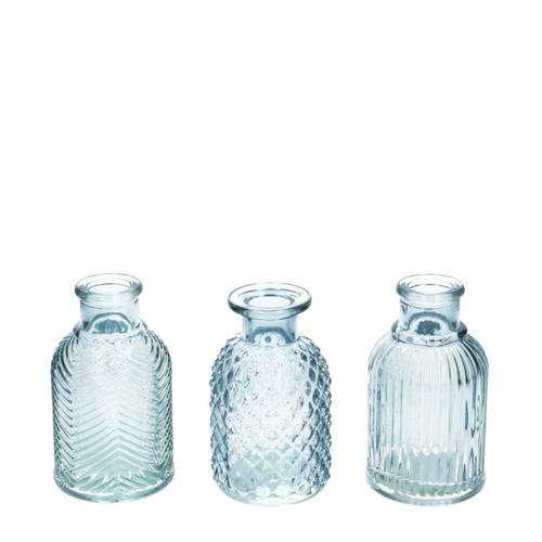 Glas Flasche Elske mix blau D02/06cm H09.5cm