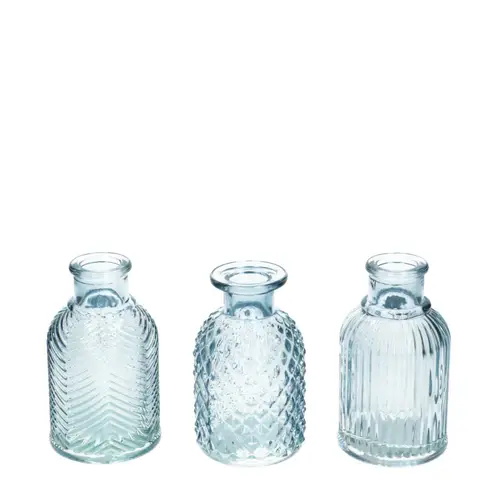 Glas Flasche Elske mix blau D02/06cm H09.5cm