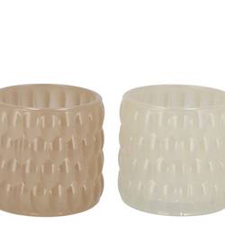 Glas Teelicht Jazz Bubbles mix creme D10cm H09cm